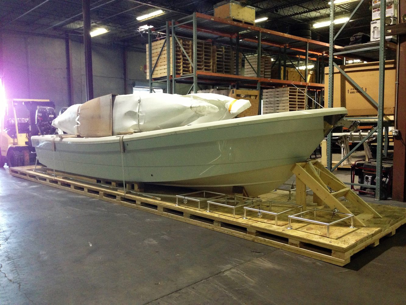 contact us 31 boat crating | shipping boat with custom skidding