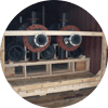 container loading | loading a large item on custom skids